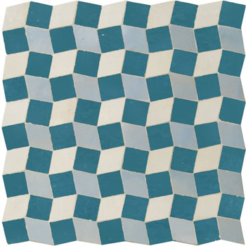 Mosaic House Moroccan tile Zak 1-28-17 White,   Sky Blue,   Teal, blue, green   solid zellige, mosaic, zellij, field, pattern, glaze, playful, simple 